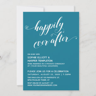 Happily Ever After Hearts Schriftzug Mosaik Blau P Einladung