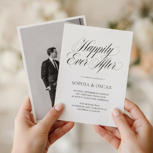 Happily Ever After Hochzeits-Einladung mit Foto Einladung