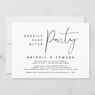Happily Ever After Hochzeits-Elopement-Party Einladung