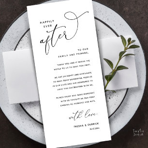 Happily Ever After Hochzeitsdinner Danke Karte