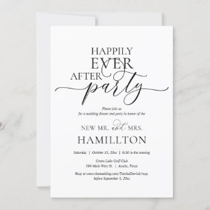 Happily Ever After Hochzeitsdinner und Party Einladung