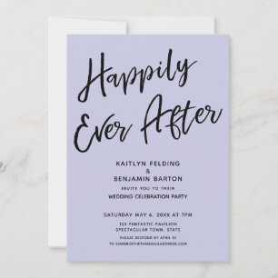 Happily Ever After Hochzeitsfeier Lavendel Einladung