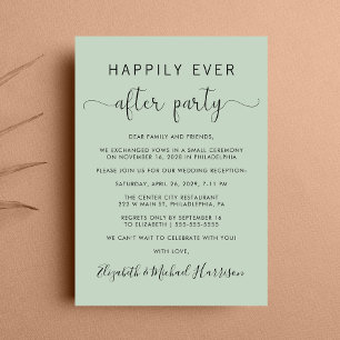 Happily Ever After Hochzeitsfeier Sage Rezeption Einladung