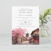 Happily Ever After Kyoto Japan Wedding Einladung (Stehend Vorderseite)