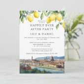 Happily Ever After Lemons Florence Italy Wedding Einladung (Stehend Vorderseite)