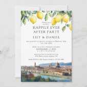 Happily Ever After Lemons Florence Photo Wedding Einladung (Vorderseite)