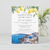 Happily Ever After Lemons Santorini Griechenland H Einladung (Stehend Vorderseite)