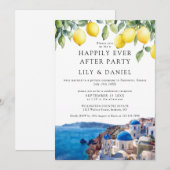 Happily Ever After Lemons Santorini Griechenland H Einladung (Vorne/Hinten)