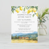 Happily Ever After Lemons Tuscany Foto Hochzeit Einladung (Stehend Vorderseite)