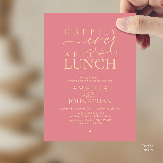 Happily Ever After Lunch Modern Wedding Elopement Einladung