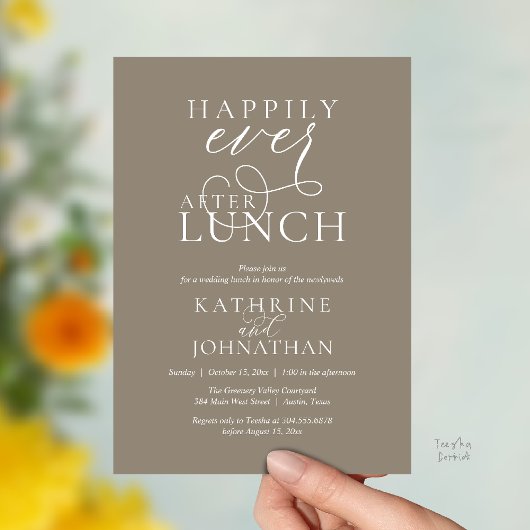 Happily Ever After Lunch Post Wedding Elopement Einladung