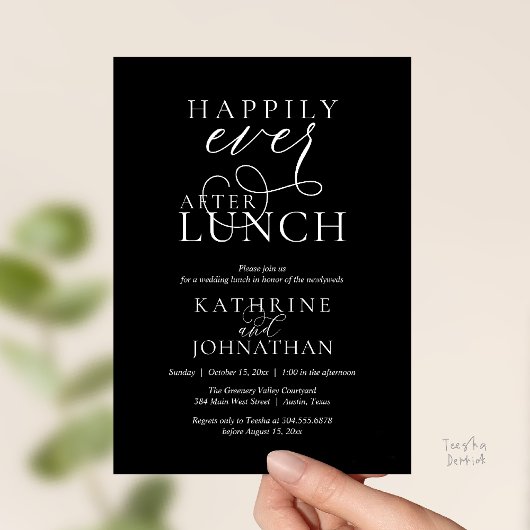 Happily Ever After Lunch Post Wedding Elopement Einladung