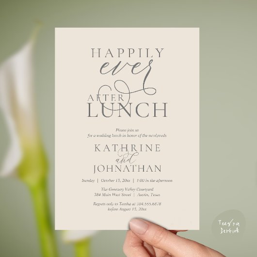 Happily Ever After Lunch Post Wedding Elopement Einladung