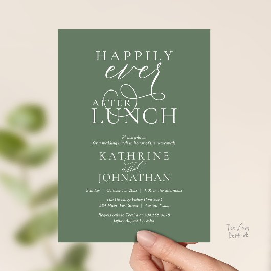 Happily Ever After Lunch Post Wedding Elopement Einladung