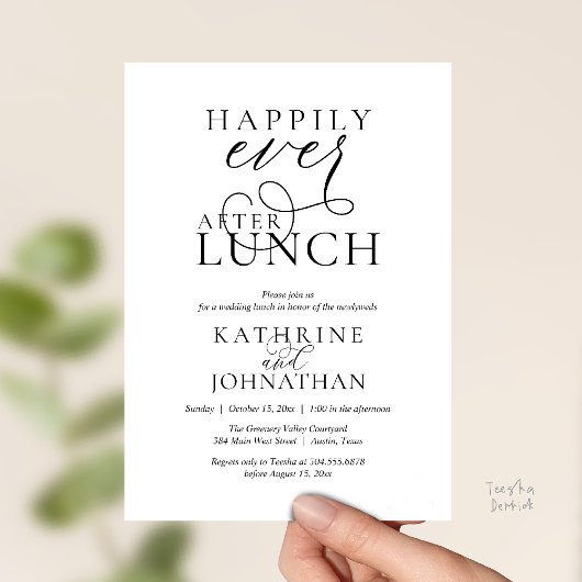 Happily Ever After Lunch Post Wedding Elopement Einladung