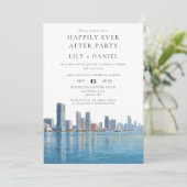 Happily Ever After Miami-Hochzeit Einladung (Stehend Vorderseite)
