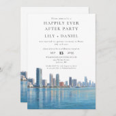 Happily Ever After Miami-Hochzeit Einladung (Vorne/Hinten)