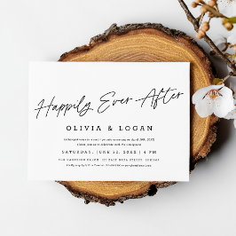 Happily Ever After Modern Script Wedding Elopement Einladung