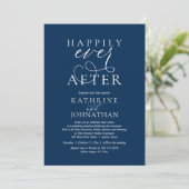 Happily Ever After, Modern Wedding Reception Einladung (Stehend Vorderseite)