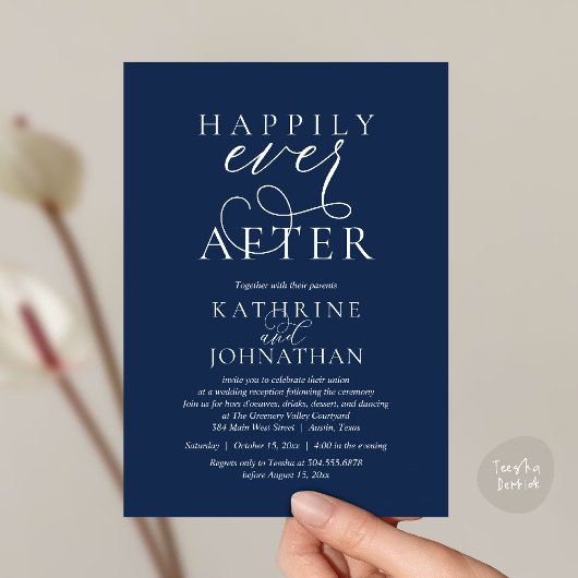 Happily Ever After, Modern Wedding Reception Einladung