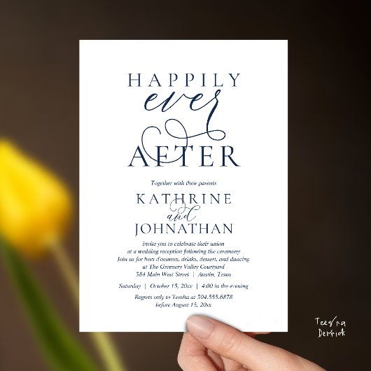 Happily Ever After, Modern Wedding Reception Einladung