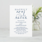 Happily Ever After, Modern Wedding Reception Einladung (Stehend Vorderseite)