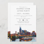 Happily Ever After Nashville Wedding Einladung (Vorne/Hinten)