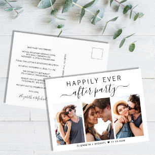 Happily Ever After Party 3 Foto Hochzeit Ankündigungspostkarte