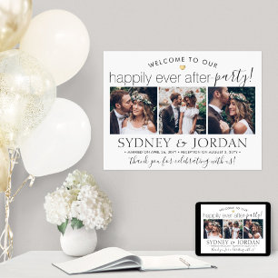 Happily Ever After Party 3 Foto Hochzeitsempfang Poster