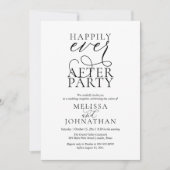 Happily Ever After Party, Classy Wedding Reception Einladung (Vorderseite)