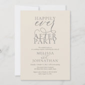 Happily Ever After Party, Classy Wedding Reception Einladung (Vorderseite)