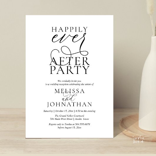 Happily Ever After Party, Classy Wedding Reception Einladung
