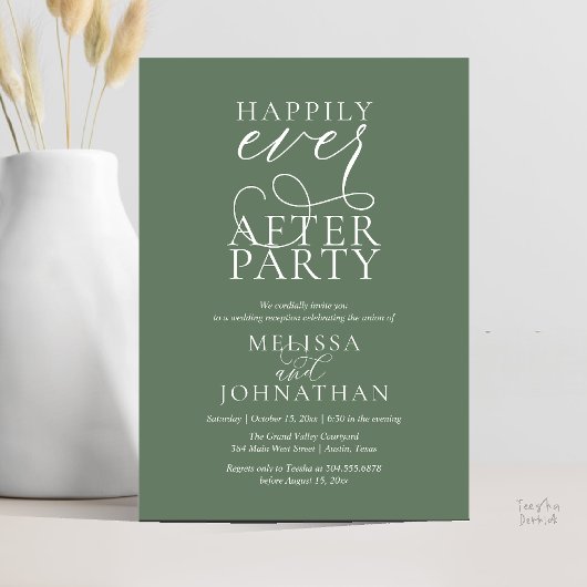 Happily Ever After Party, Classy Wedding Reception Einladung