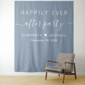 Happily Ever After Party Dusty Blue Photo Backdrop Wandteppich (Beispiel)