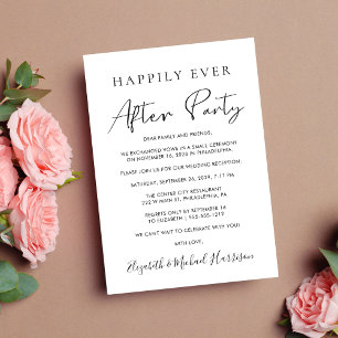 Happily Ever After Party Foto Hochzeit Ankündigung