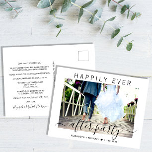 Happily Ever After Party Foto Hochzeit Ankündigungspostkarte