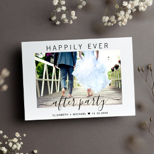 Happily Ever After Party Foto Hochzeitsempfang Ankündigung