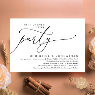 Happily Ever After Party, Hochzeitsdinner Tanzvera Einladung