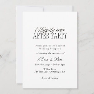 Happily Ever After Party Hochzeitsempfang Einladung