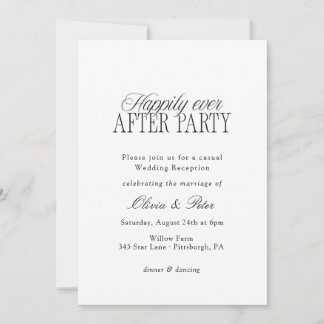 Happily Ever After Party Hochzeitsempfang Einladung