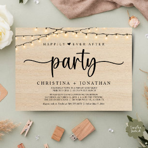 Happily Ever After Party,  Lichterketten Hochzeit Einladung