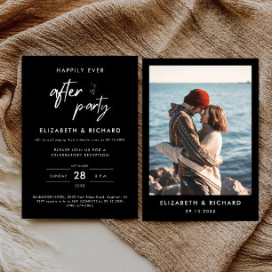 Happily Ever After Party Minimale Hochzeitsfeier Einladung