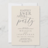 Happily Ever After Party, Modern Classy Wedding Einladung (Vorderseite)