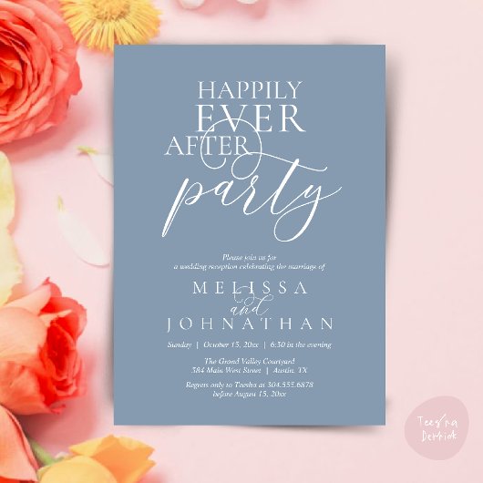 Happily Ever After Party, Modern Classy Wedding Einladung