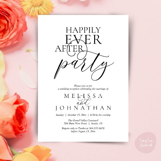 Happily Ever After Party, Modern Classy Wedding Einladung