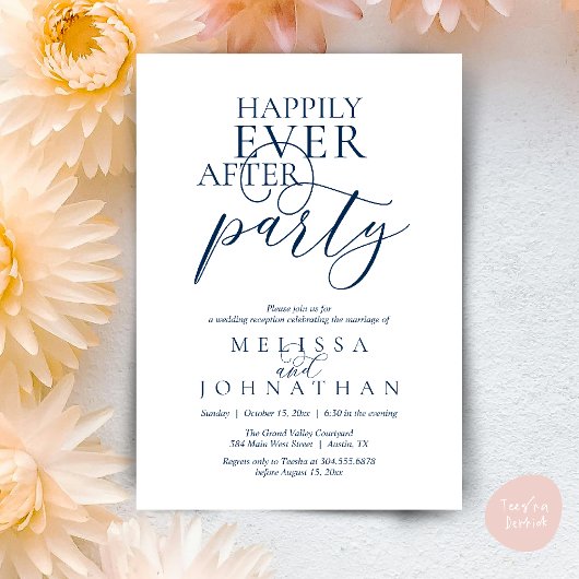 Happily Ever After Party, Modern Classy Wedding Einladung