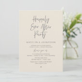 Happily Ever After Party, Modern Wedding Dinner Einladung (Stehend Vorderseite)