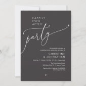 "Happily Ever After Party" Modern Wedding Dinner Einladung (Vorderseite)