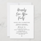 Happily Ever After Party, Modern Wedding Dinner Einladung (Vorderseite)