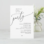 "Happily Ever After Party" Modern Wedding Dinner Einladung (Stehend Vorderseite)
